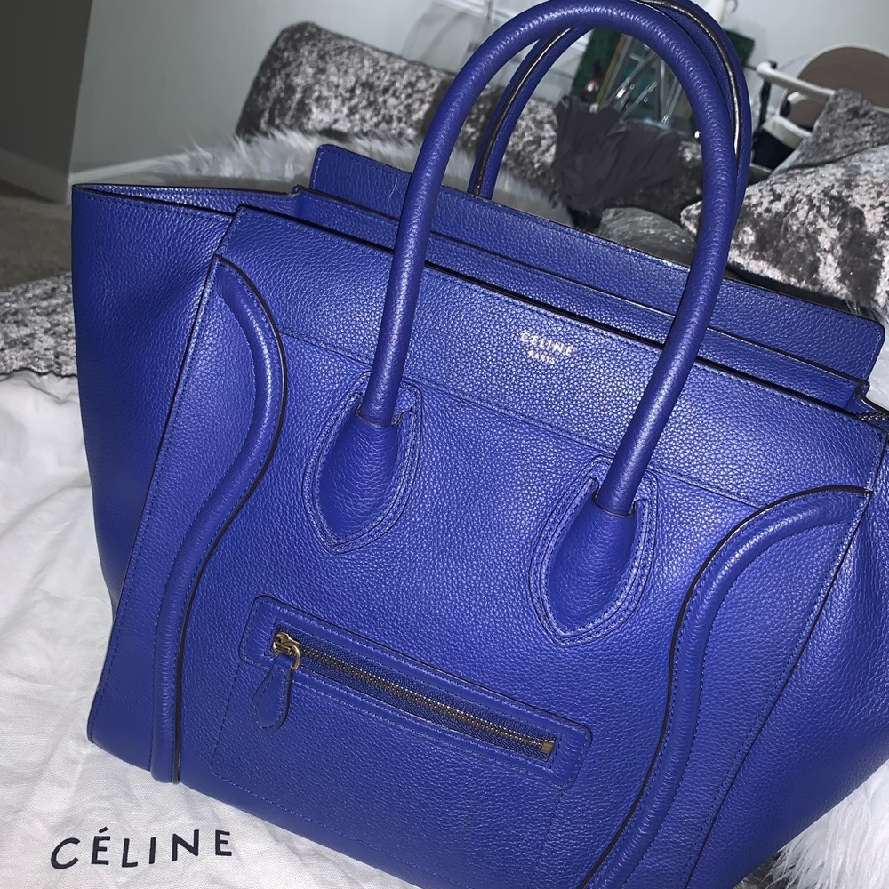 Authentic Celine luggage bag blue